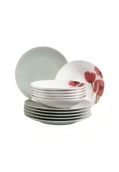 Набор тарелок, керамика Оссия MaSer, mint/ wei/ rot