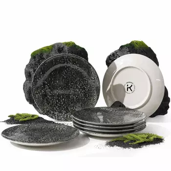 Набор тарелок KONSIMO, 20x1x20 см, темно-серый