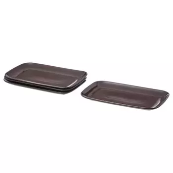 Набор тарелок, коричневые полированные, 30x18 см, 4 шт. FRGKLAR IKEA