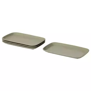 Набор тарелок, матовый зеленый, 30x18 см, 4 шт. FRGKLAR IKEA