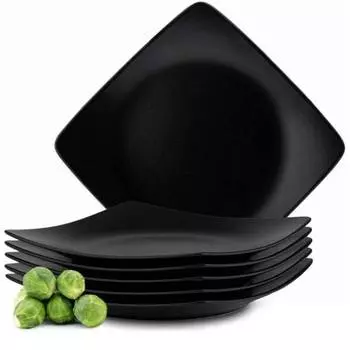 Набор тарелок, обеденная тарелка, 6 предметов, 6 персон. Konsimo, черный