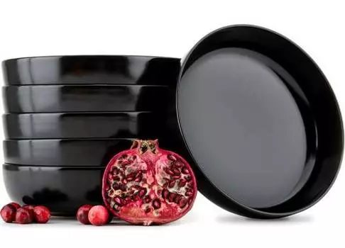 Набор тарелок, суповые тарелки, 6 предметов. Konsimo, черный