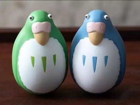 Набор The Boy and the Heron Tilting Figure Collection The Parakeet (Blue and Green) Set of 2 Figures Ensky