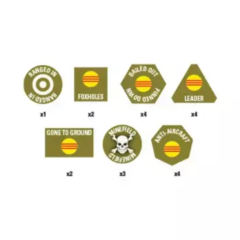 Набор токенов ARVN, Flames of War - Vietnam - Bases, Accessories & Destroyed Vehicles