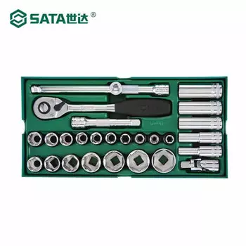 Набор торцевых головок серии SATA, 33 предмета, 10 мм, 09902, ключ с храповым механизмом, отвертка, торцевой инструмент