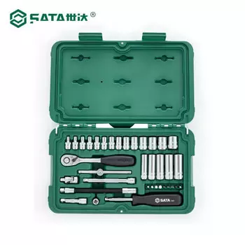 Набор торцевых головок серии SATA, 36 предметов, 6,3 мм, 09001, инструмент для ремонта станков, торцевой ключ с храповым механизмом