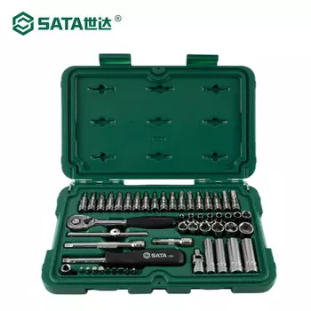 Набор торцевых головок серии SATA, 52 предмета, 6,3 мм, 09002, инструмент для ремонта станков, торцевой ключ с храповым механизмом