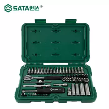 Набор торцевых головок серии SATA, 52 предмета, 6,3 мм, 09002, инструмент для ремонта станков, торцевой ключ с храповым механизмом