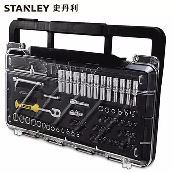 Набор торцевых ключей Stanley с метрической трещоткой, 60 предметов, инструмент для ремонта автомобилей 6,3 мм с алмазной коробкой STMT74175-8C-23