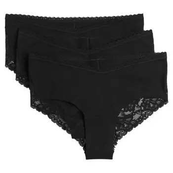 Набор трусов для беременных H&amp;M Cotton Hipster, 3 предмета, черный