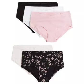 Набор трусов для беременных H&amp;M Hipster, 5 предметов, черный/белый/светло-розовый