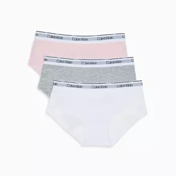 Набор трусов для девочек Calvin Klein Modern, 3 шт, розовый/белый/серый
