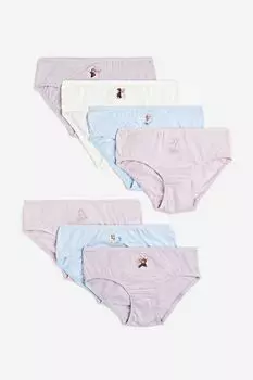 Набор трусов H&M Disney Frozen Cotton Briefs, 7 предметов, светло-фиолетовый/голубой