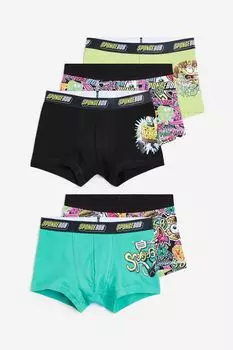 Набор трусов H&M SpongeBob SquarePants Print-motif Cotton, 5 предметов, мультиколор