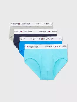 Набор трусов Tommy Hilfiger Cotton Classics, 4 предмета, голубой/тёмно-синий/серый