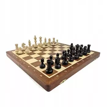 Набор турнирных шахмат складной №4, инкрустация Caissa