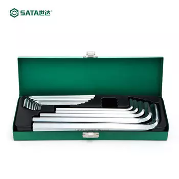 Набор удлиненных шестигранных ключей SATA, 14 предметов. Изготовлен 09143. Шестигранная удлиненная плоская головка.
