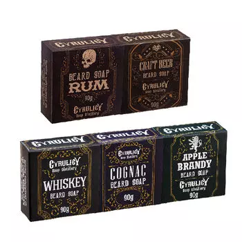 Набор ухаживающего мыла для бороды: коньячное мыло Cyrulicy Mydlana Destylarnia, 90 гр