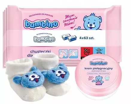 Набор уходовой косметики, 2 шт + детские носки Bambino