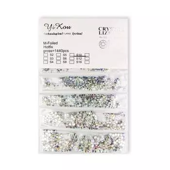 Набор украшений для ногтей со стразами 1440 штук Crystal AB, AllePaznokcie