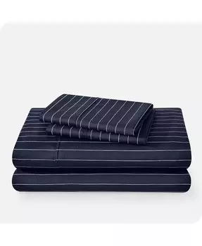 Набор ультрамягких простыней с двойной щеткой для печати Bare Home, синий