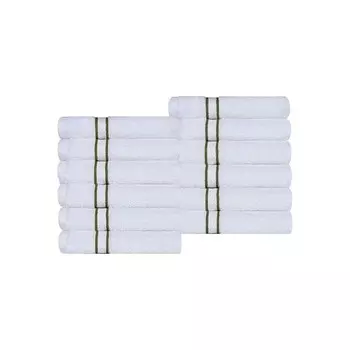 Набор ультраплюшевых мочалок из турецкого хлопка SUPERIOR из 12 предметов, цвет Forest Green