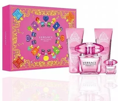 Набор Versace Bright Crystal Absol Edp 90Ml + Edp 5Ml + Лосьон 100Ml + P/P Gel 100Ml