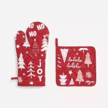 Набор варежек и прихваток Ho Ho Basics El Corte Ingls, красный