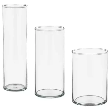 Набор ваз, 3 шт, прозрачное стекло, CYLINDER IKEA