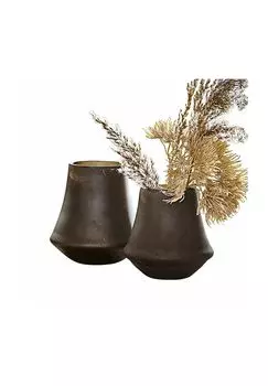 Набор ваз из 2 шт. Rchesy коричневый Loberon, размер: высота 16см, диаметр 14см.