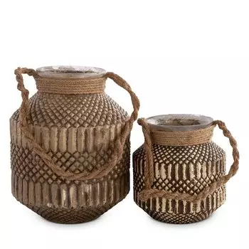 Набор ваз Surya Mehndi из 2 предметов «Ураган», коричневый/бежевый