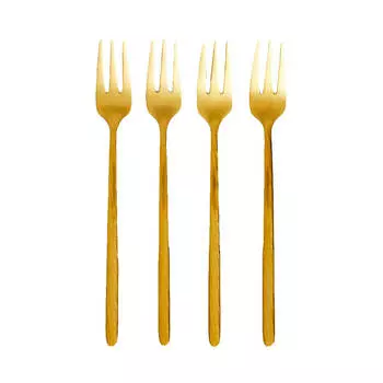 Набор вилок для завтрака Zara Home with Hammered Handle, 4 предмета, золотой