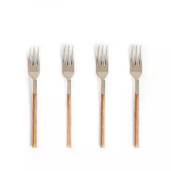 Набор вилок для завтрака Zara Home Wood-effect Handle, 4 предмета