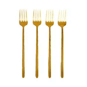 Набор вилок Zara Home with Hammered Handle, 4 предмета, золотой