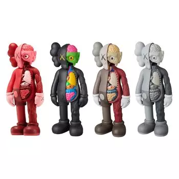 Набор виниловых фигурок Kaws Companion Flayed Open Edition, черный/красный/коричневый/серый