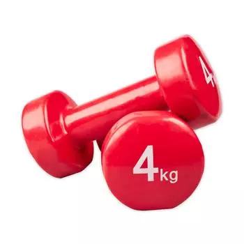 Набор виниловых гантелей из 2 штук - 0,5/1/2/3/4/5 кг - красный MATCHU SPORTS, красный