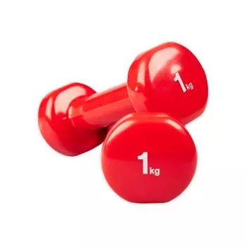 Набор виниловых гантелей из 2 штук - 0,5/1/2/3/4/5 кг - красный MATCHU SPORTS, красный