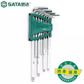 Набор внутренних шестигранных ключей SATA, британский специальный шестигранный ключ с длинной шаровой головкой, 12 предметов, набор шестигранных ключей 09102