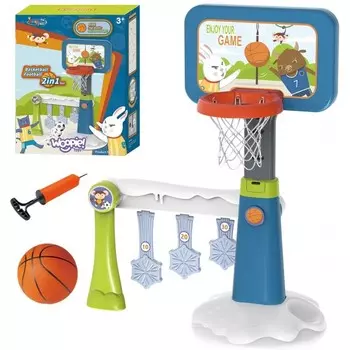 Набор WOOPIE 2в1: баскетбольные футбольные ворота + мяч + насос