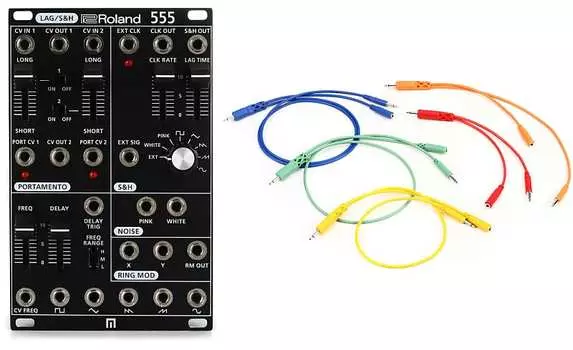 Набор вспомогательных модулей Roland System-500 555 Eurorack с коммутационными кабелями Hosa CMM-500Y-MIX Hopscotch Eurorack — различной длины (5 шт. в упаковке) Roland + Hosa SYS-555=1 CMM-500Y-MIX=1