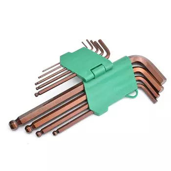 Набор Wynns из 9 предметов: специальные длинные метрические шаровые головки, шестигранные ключи, набор шестигранных ключей W0439A 1 комплект