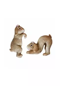 Набор зайчиков из 2 шт. Берт коричневый Loberon, коричневый