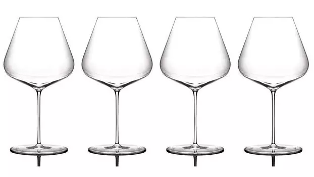 Набор Zalto из 4 бокалов для красного вина бордовый (бордовый), выдувной, 11102 x 2, Glasmanufaktur Denk'Art + бесплатный набор из 4 соломинок EKM Living из нержавеющей стали, красный