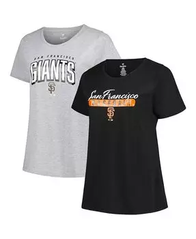 Набор женских футболок больших размеров черного и серого цвета San Francisco Giants San Francisco Giants Profile, черный