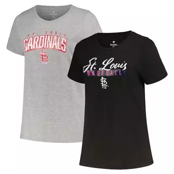 Набор женских футболок Profile Black/Heather Grey St. Louis Cardinals Plus Size