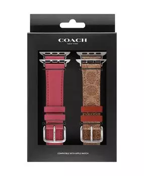 Набор женских ремешков apple rouge and canvas 38 мм, 41 мм COACH, красный