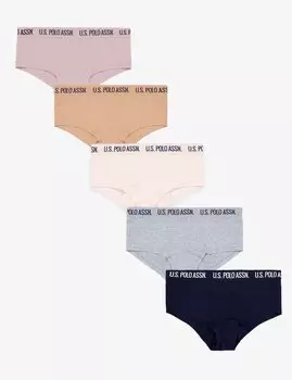 Набор женских трусов-шортов U.S. Polo Assn., 5 предметов, мультиколор
