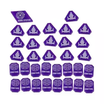 Набор жетонов командования и контроля — фиолетовый (33), Twilight Imperium 4th Edition Gaming Accessories (Litko Aerosystems)
