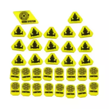 Набор жетонов управления и контроля — желтый (33), Twilight Imperium 4th Edition Gaming Accessories (Litko Aerosystems)