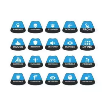 Набор жетонов условий — синий, War Tiles - RPG Tokens